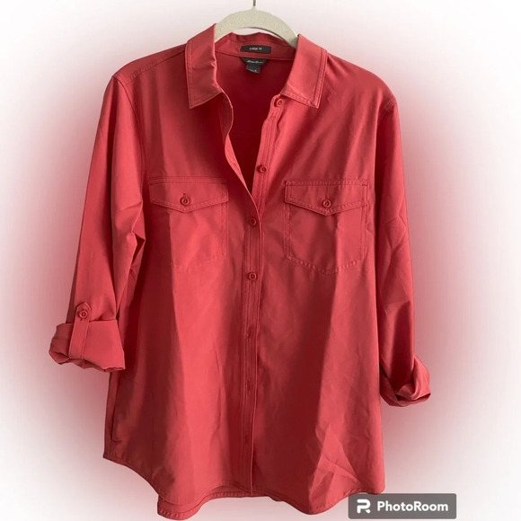 EDDIE Bauer Classic Fit Button Down  Shirt Hiking Camping Size S - Picture 2 of 12